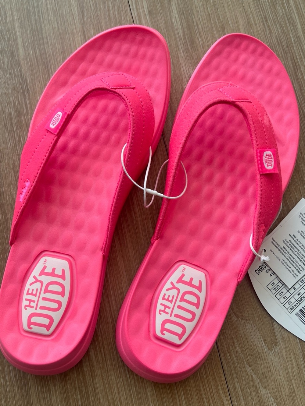 Hey Dude Christi pink flip flops size US 10 #summer #comfort